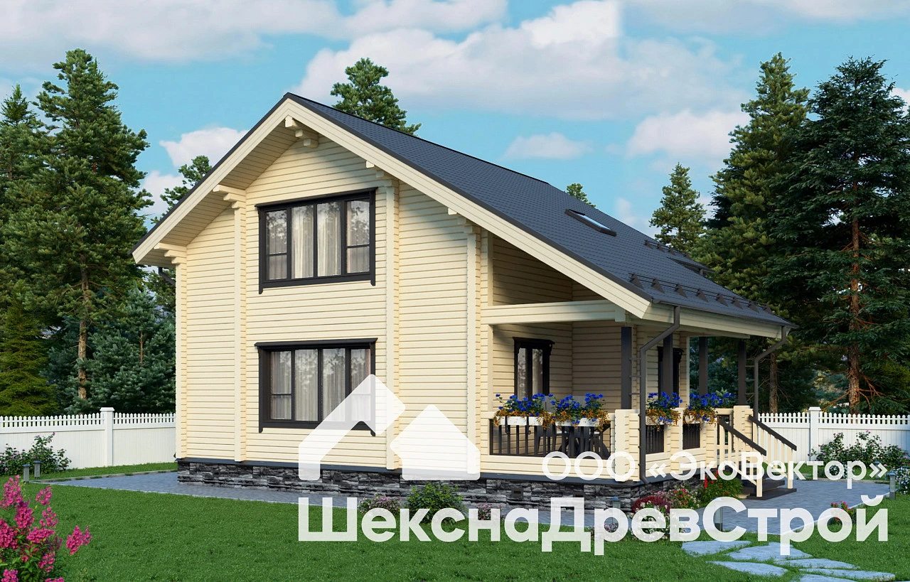 Дом из клееного бруса 9х11м. Бк-79