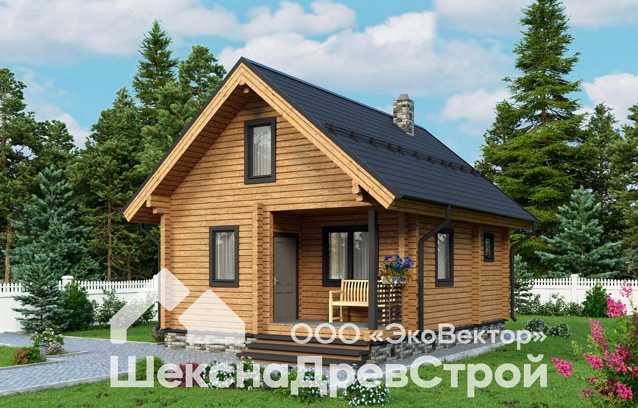 Дом-баня из клееного бруса Бн-24 Свобода