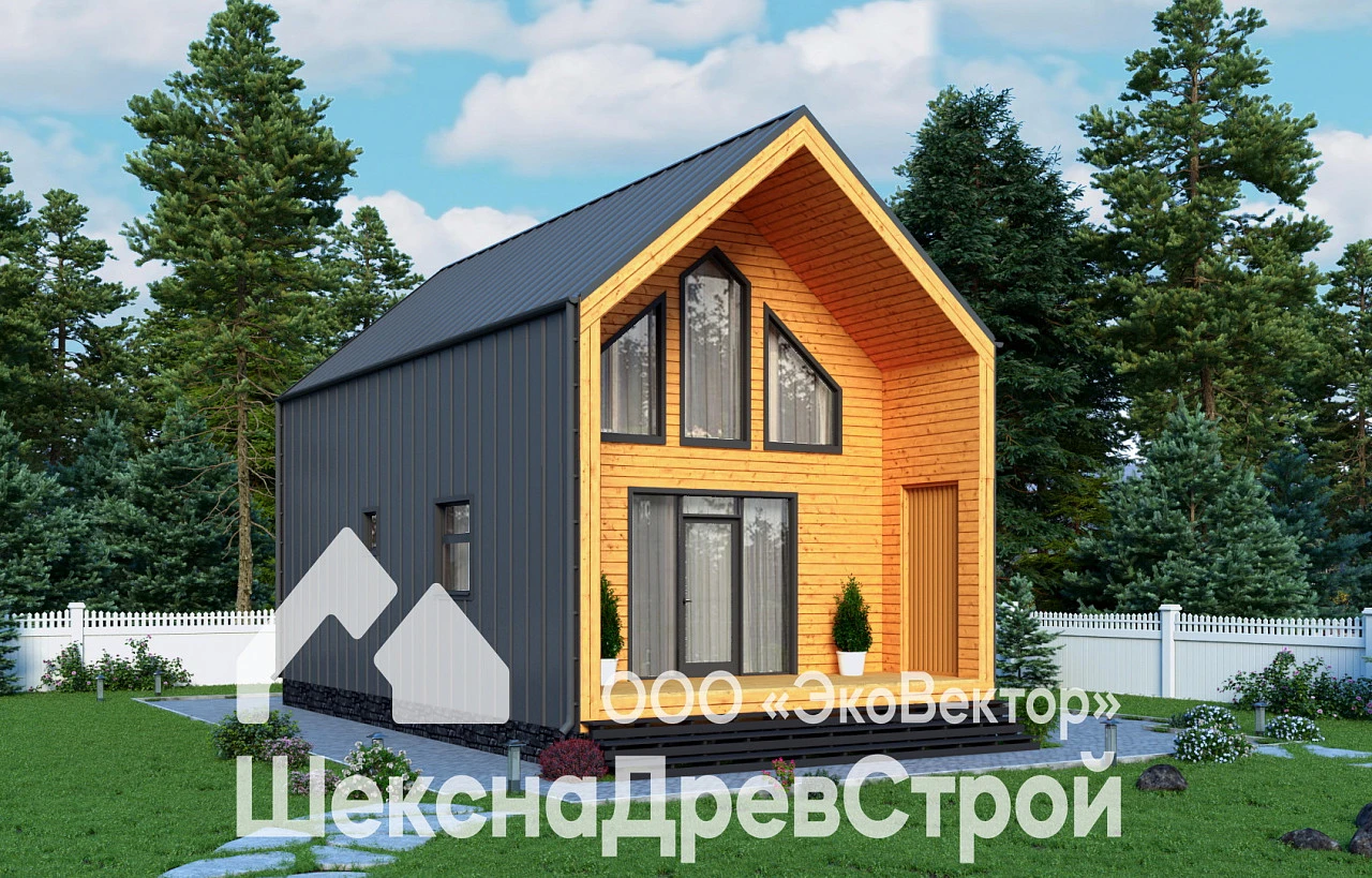 Двухэтажный каркасный дом К-283 Виктория