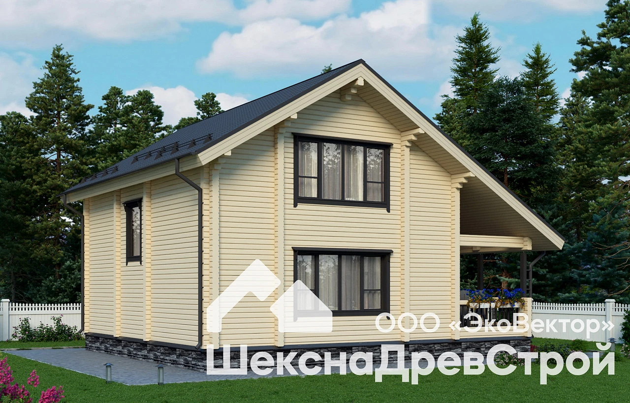 Дом из клееного бруса 9х11м. Бк-79