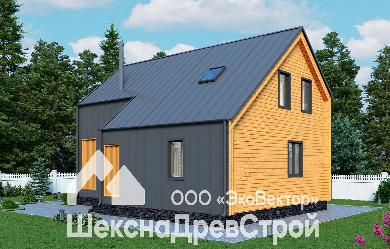 Двухэтажный каркасный дом К-283 Виктория